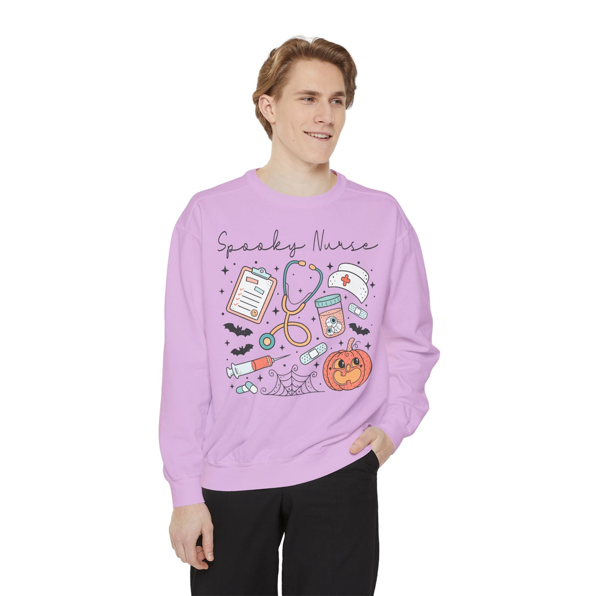 Spooky Nurse Halloween T-Sweatshirt - Medical Theme with Cute Graphics