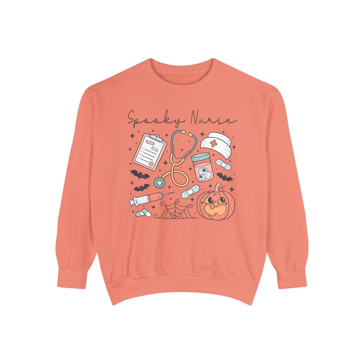 Spooky Nurse Halloween T-Sweatshirt - Medical Theme with Cute Graphics