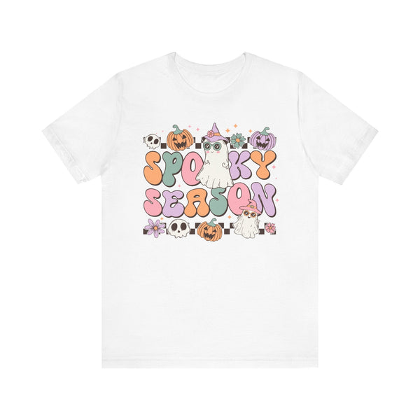 Spooky Season Halloween Shirt - Retro Pastel Ghost Witch Graphic Tee