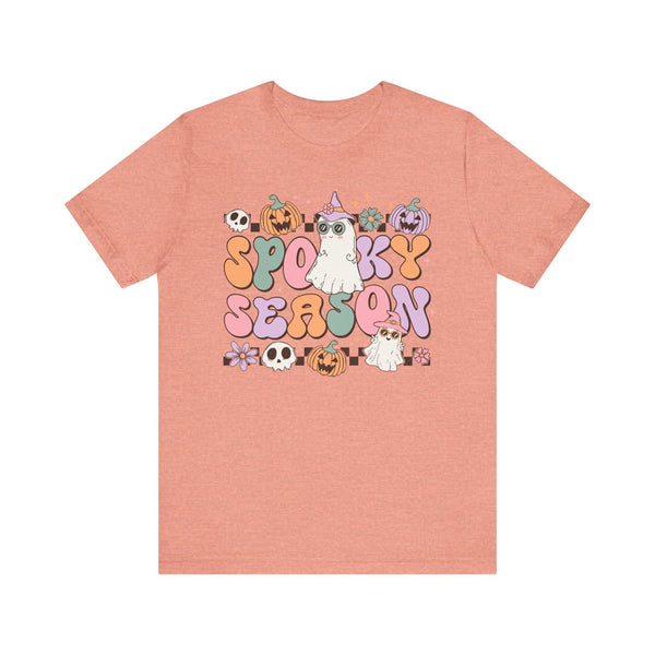 Spooky Season Halloween Shirt - Retro Pastel Ghost Witch Graphic Tee