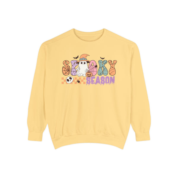 Spooky Season Halloween Sweatshirt - Retro Ghost Witch Graphic Sweater