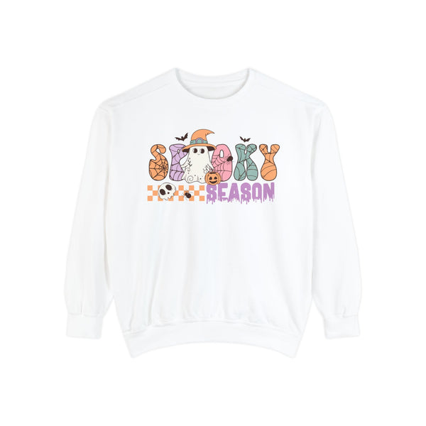 Spooky Season Halloween Sweatshirt - Retro Ghost Witch Graphic Sweater