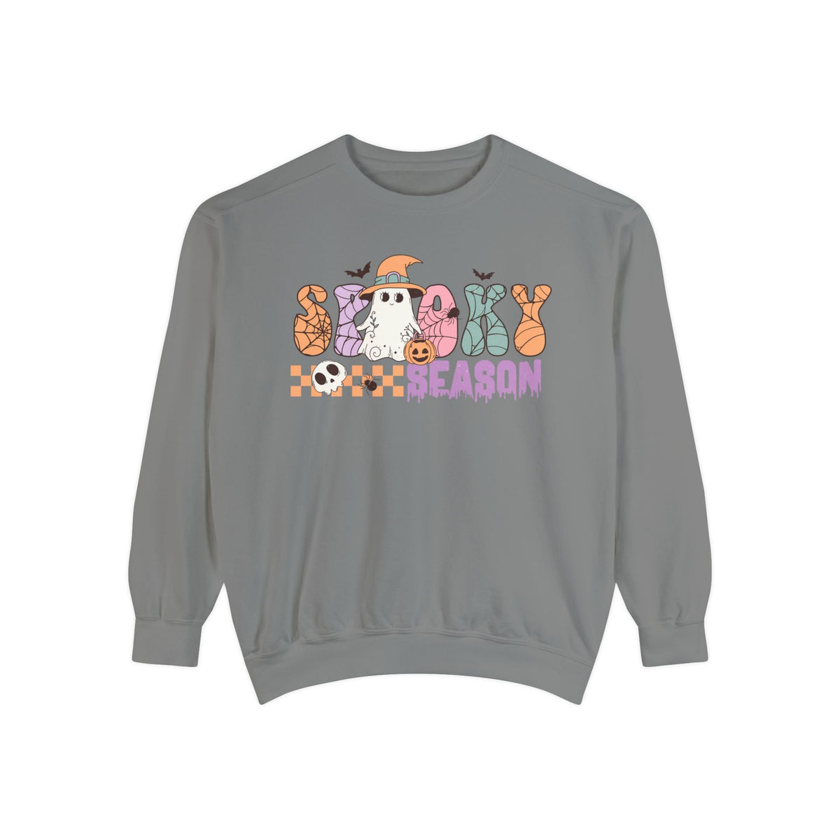 Spooky Season Halloween Sweatshirt - Retro Ghost Witch Graphic Sweater