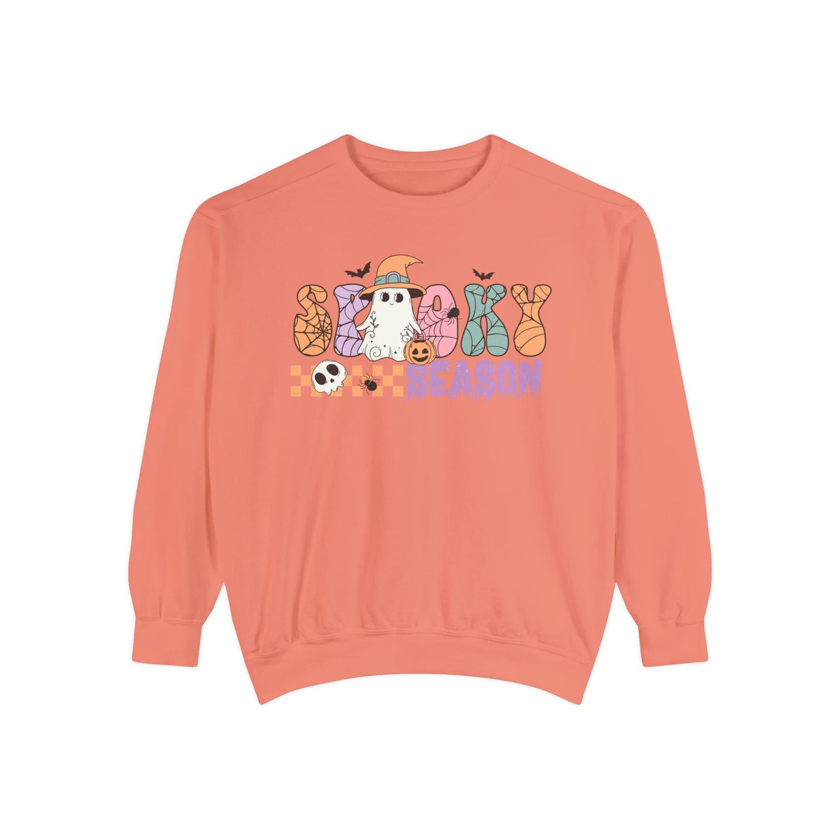 Spooky Season Halloween Sweatshirt - Retro Ghost Witch Graphic Sweater