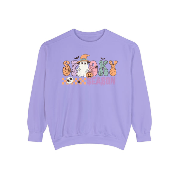 Spooky Season Halloween Sweatshirt - Retro Ghost Witch Graphic Sweater