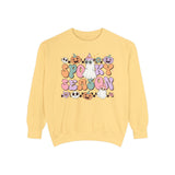 Spooky Season Halloween Sweatshirt - Retro Pastel Ghost Witch Graphic Sweater