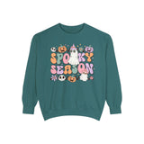 Spooky Season Halloween Sweatshirt - Retro Pastel Ghost Witch Graphic Sweater