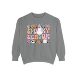 Spooky Season Halloween Sweatshirt - Retro Pastel Ghost Witch Graphic Sweater