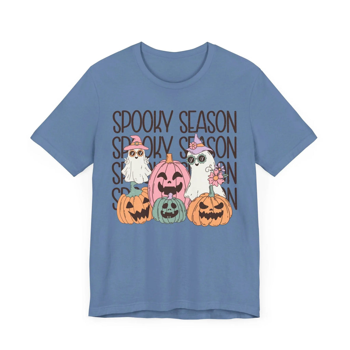 Spooky Season Pumpkins and Ghosts Halloween Shirt - Cute Vintage Ghost Graphic Tee