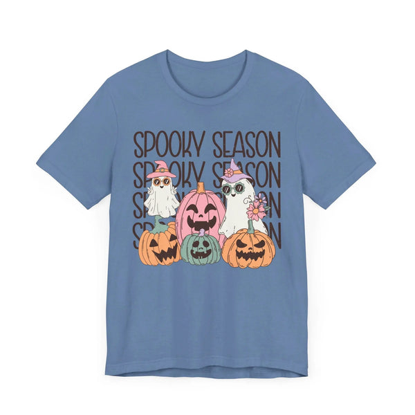 Spooky Season Pumpkins and Ghosts Halloween Shirt - Cute Vintage Ghost Graphic Tee