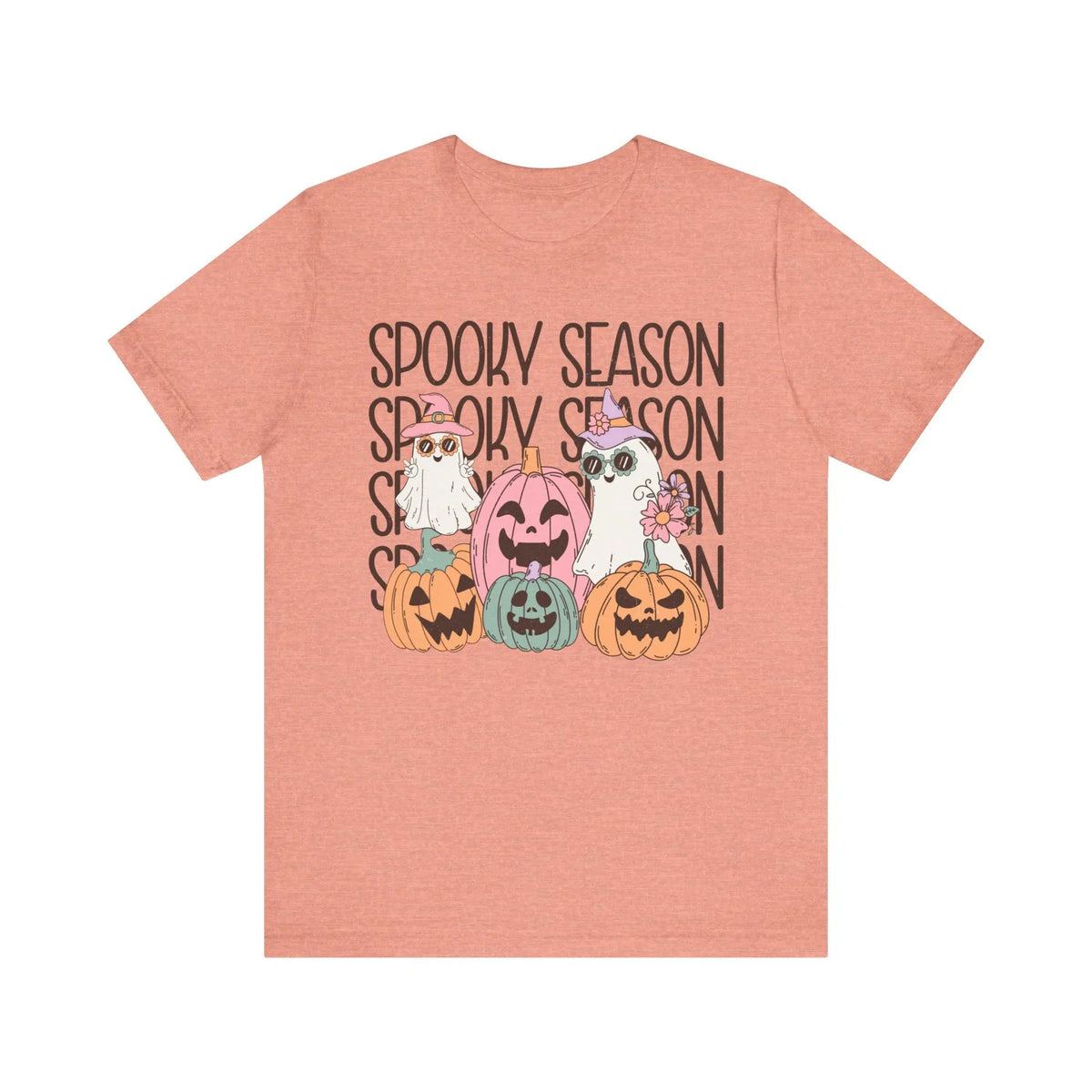 Spooky Season Pumpkins and Ghosts Halloween Shirt - Cute Vintage Ghost Graphic Tee