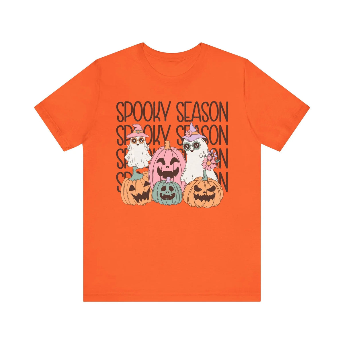 Spooky Season Pumpkins and Ghosts Halloween Shirt - Cute Vintage Ghost Graphic Tee