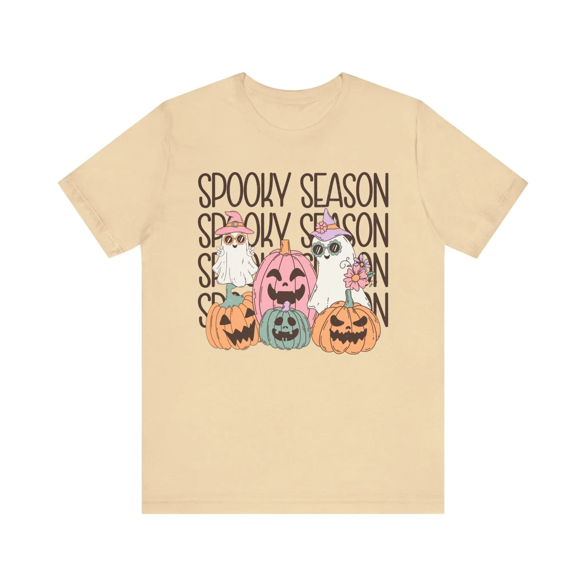 Spooky Season Pumpkins and Ghosts Halloween Shirt - Cute Vintage Ghost Graphic Tee