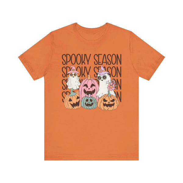 Spooky Season Pumpkins and Ghosts Halloween Shirt - Cute Vintage Ghost Graphic Tee
