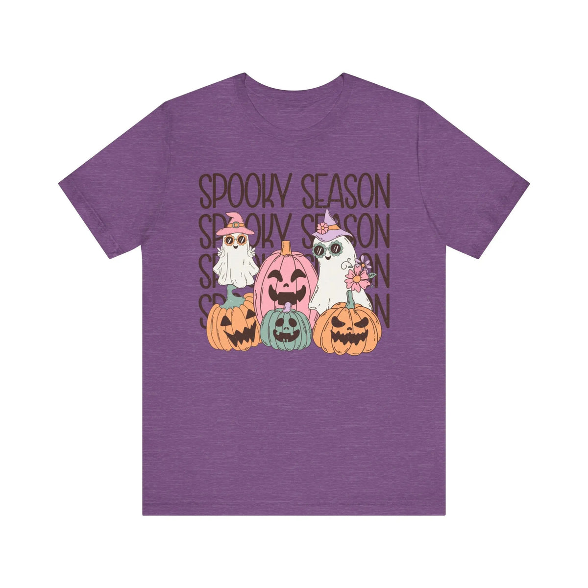 Spooky Season Pumpkins and Ghosts Halloween Shirt - Cute Vintage Ghost Graphic Tee