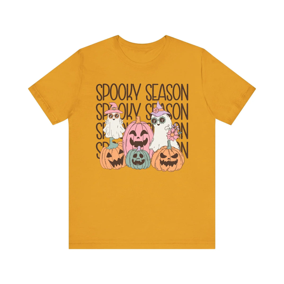 Spooky Season Pumpkins and Ghosts Halloween Shirt - Cute Vintage Ghost Graphic Tee