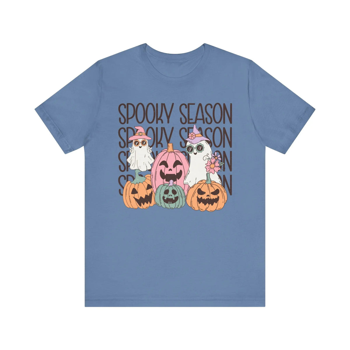 Spooky Season Pumpkins and Ghosts Halloween Shirt - Cute Vintage Ghost Graphic Tee