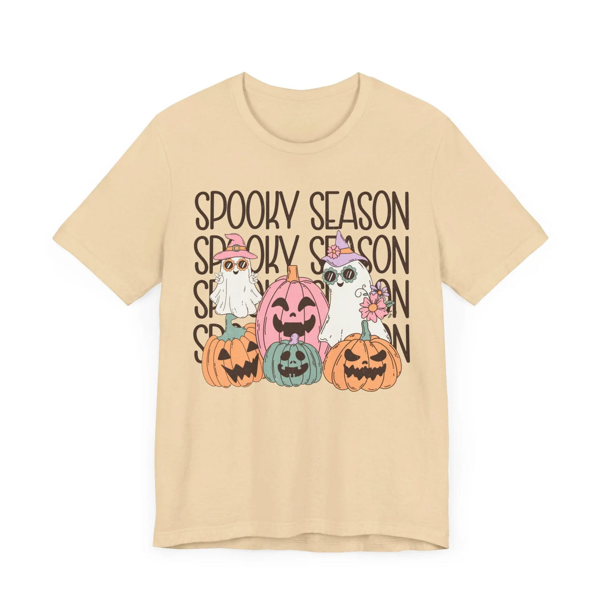 Spooky Season Pumpkins and Ghosts Halloween Shirt - Cute Vintage Ghost Graphic Tee