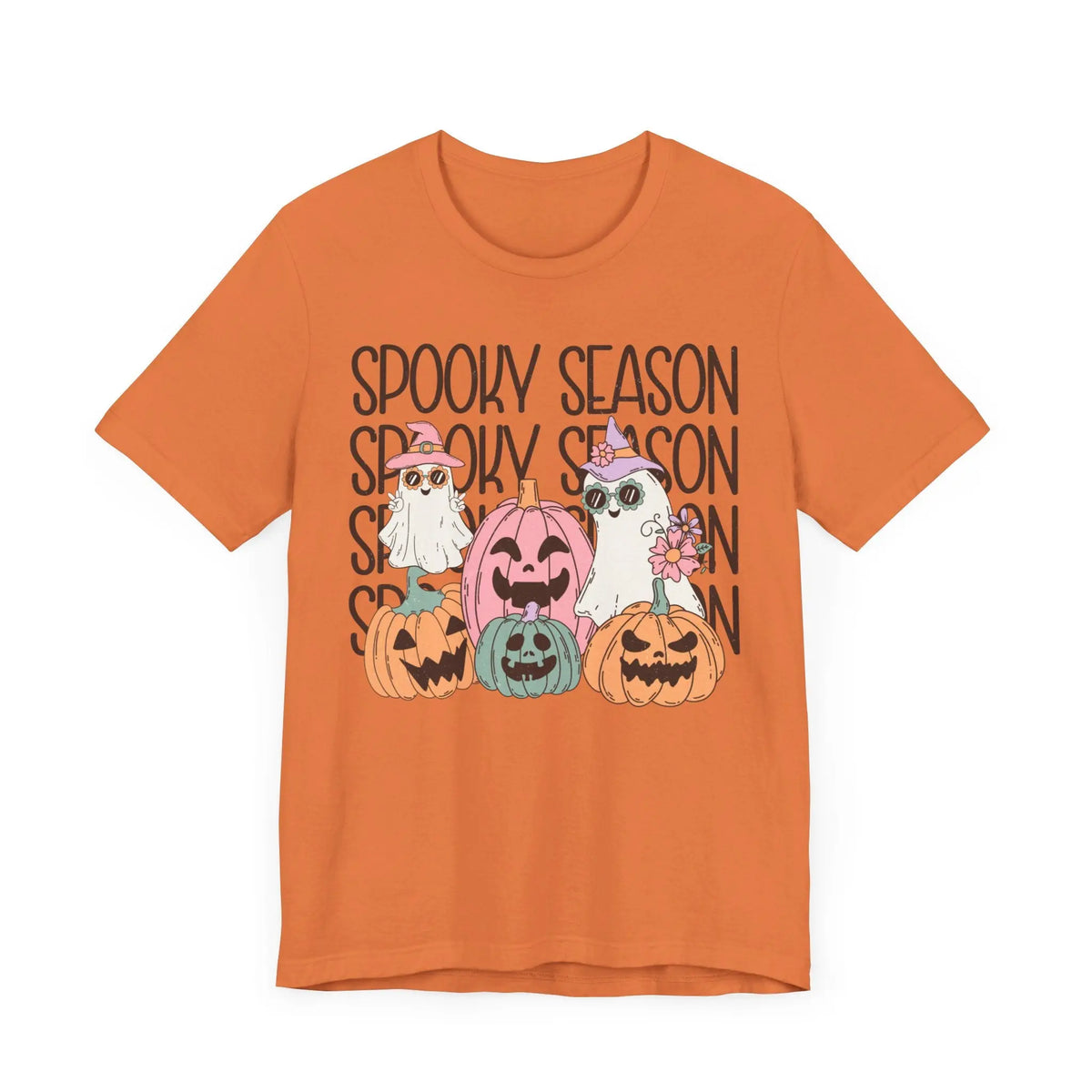 Spooky Season Pumpkins and Ghosts Halloween Shirt - Cute Vintage Ghost Graphic Tee