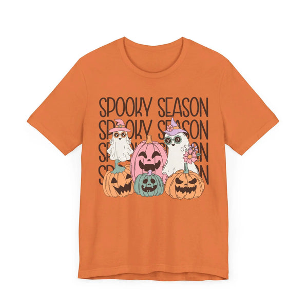 Spooky Season Pumpkins and Ghosts Halloween Shirt - Cute Vintage Ghost Graphic Tee