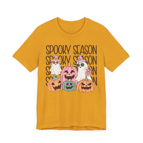 Spooky Season Pumpkins and Ghosts Halloween Shirt - Cute Vintage Ghost Graphic Tee