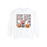 Spooky Season Pumpkins and Ghosts Halloween Sweatshirt - Cute Vintage Ghost Graphic Sweater