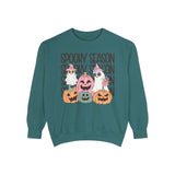 Spooky Season Pumpkins and Ghosts Halloween Sweatshirt - Cute Vintage Ghost Graphic Sweater