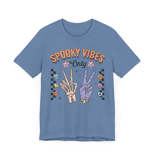 Spooky Vibes Only - Retro Skeleton Halloween Graphic T-Shirt