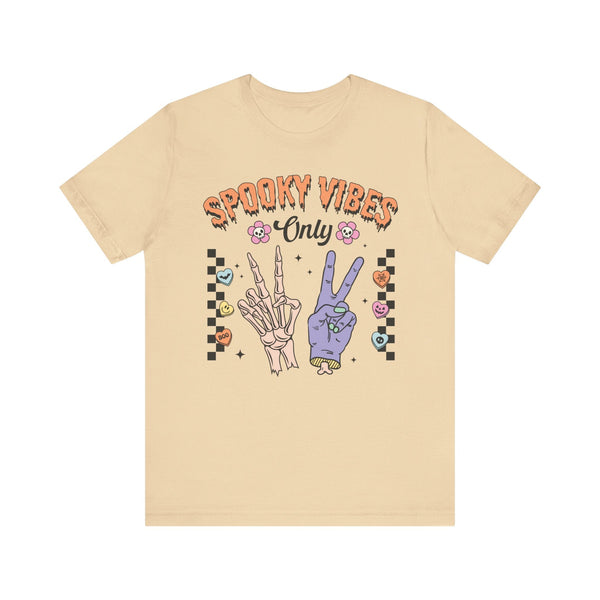 Spooky Vibes Only - Retro Skeleton Halloween Graphic T-Shirt