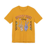 Spooky Vibes Only - Retro Skeleton Halloween Graphic T-Shirt