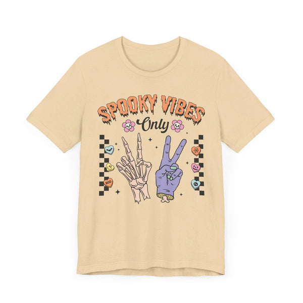 Spooky Vibes Only - Retro Skeleton Halloween Graphic T-Shirt