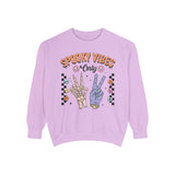 Spooky Vibes Only - Retro Skeleton Halloween Graphic T-Sweatshirt