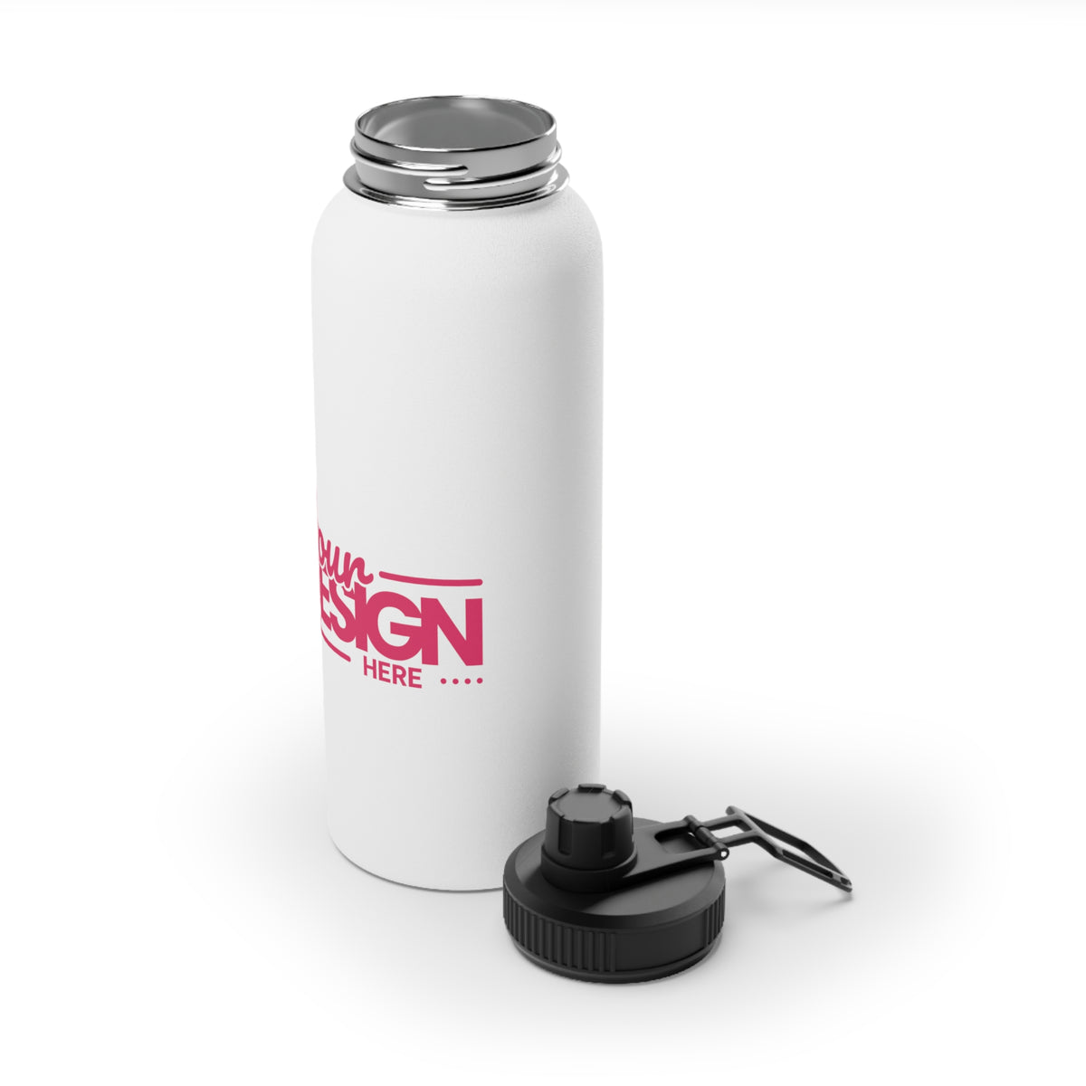 Sporty Stainless Steel Water Bottle for Fitness, Hydration, Eco-Friendly, Travel Mug, Outdoor Adventure, Gym Bottle, Custom Design