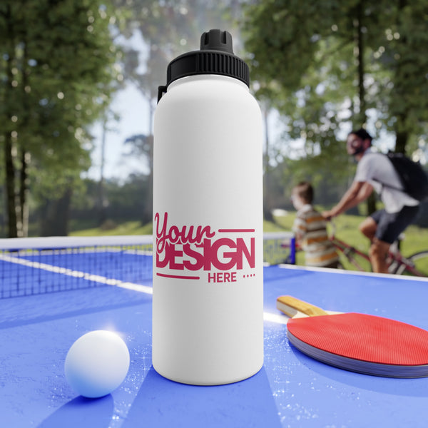 Sporty Stainless Steel Water Bottle for Fitness, Hydration, Eco-Friendly, Travel Mug, Outdoor Adventure, Gym Bottle, Custom Design