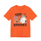 Stay Spooky Halloween Shirt - Floral Ghost and Pumpkin Graphic Tee