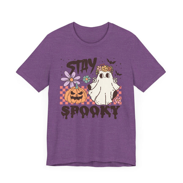 Stay Spooky Halloween Shirt - Floral Ghost and Pumpkin Graphic Tee