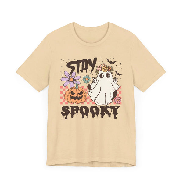 Stay Spooky Halloween Shirt - Floral Ghost and Pumpkin Graphic Tee