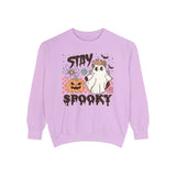 Stay Spooky Halloween Sweatshirt - Floral Ghost and Pumpkin Graphic Sweater