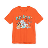 Stay Spooky Nurse Halloween T-Shirt - Ghost and Skeleton Medical Halloween Tee