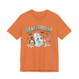 Stay Spooky Nurse Halloween T-Shirt - Ghost and Skeleton Medical Halloween Tee