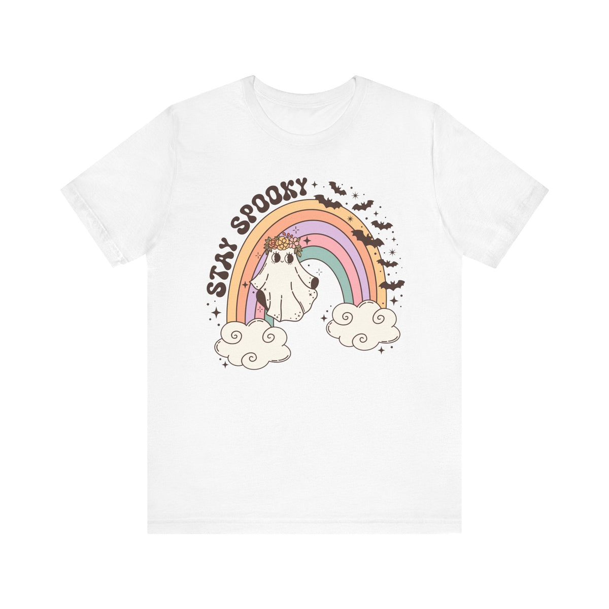 Stay Spooky Rainbow Ghost Halloween Shirt - Pastel Retro Halloween Tee