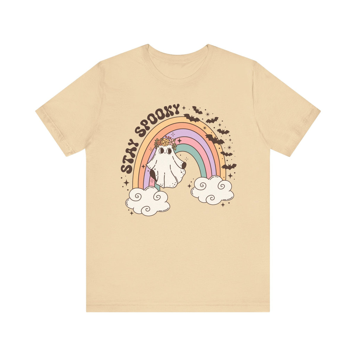 Stay Spooky Rainbow Ghost Halloween Shirt - Pastel Retro Halloween Tee