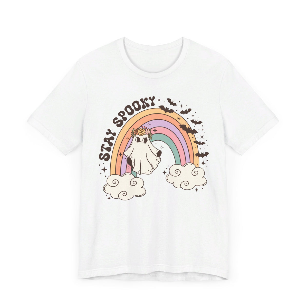 Stay Spooky Rainbow Ghost Halloween Shirt - Pastel Retro Halloween Tee