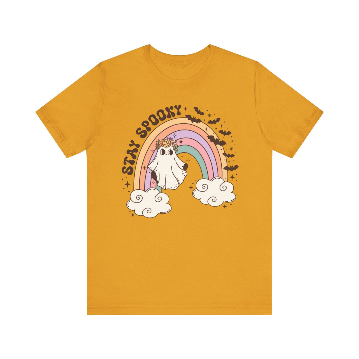 Stay Spooky Rainbow Ghost Halloween Shirt - Pastel Retro Halloween Tee