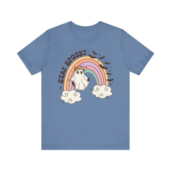 Stay Spooky Rainbow Ghost Halloween Shirt - Pastel Retro Halloween Tee