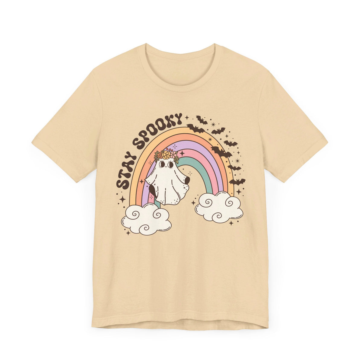 Stay Spooky Rainbow Ghost Halloween Shirt - Pastel Retro Halloween Tee