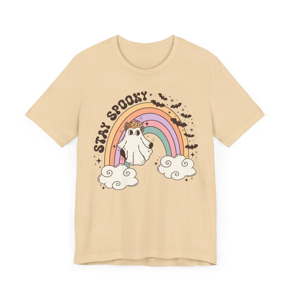 Stay Spooky Rainbow Ghost Halloween Shirt - Pastel Retro Halloween Tee