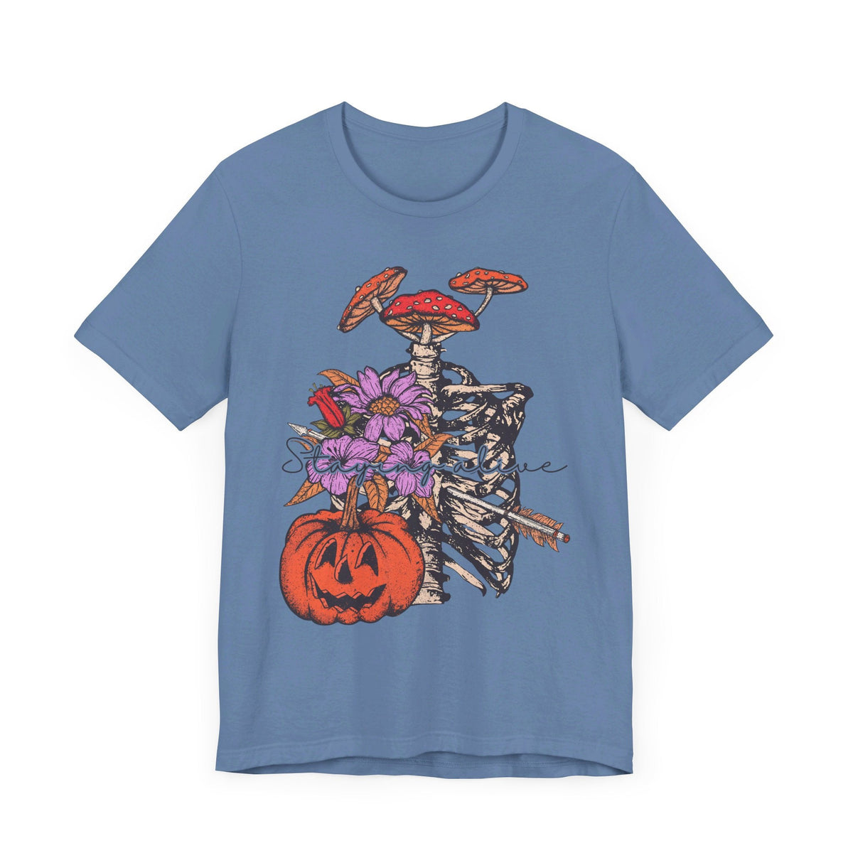 Staying Alive - Floral Skeleton Ribcage Halloween Shirt