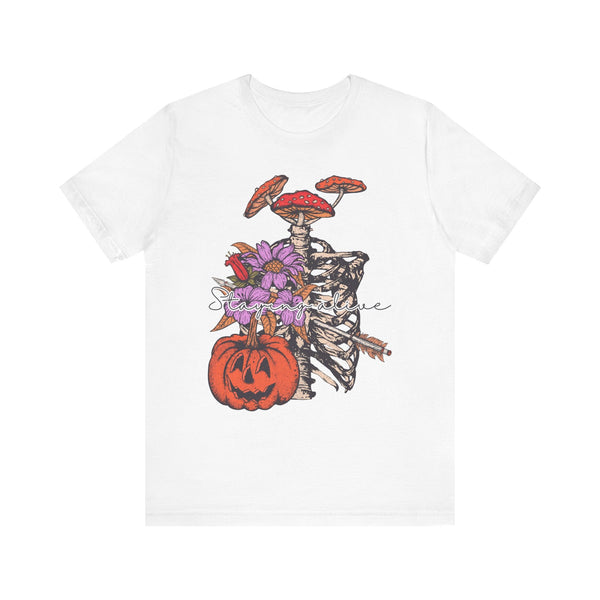 Staying Alive - Floral Skeleton Ribcage Halloween Shirt