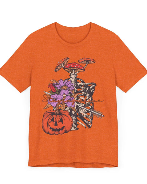 Staying Alive Floral Skeleton Ribcage Halloween Graphic Shirt